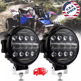 Bricologht Round 7 inch Front Bumper Spot LED Work Light Pods for Yamaha Banshee Headlight