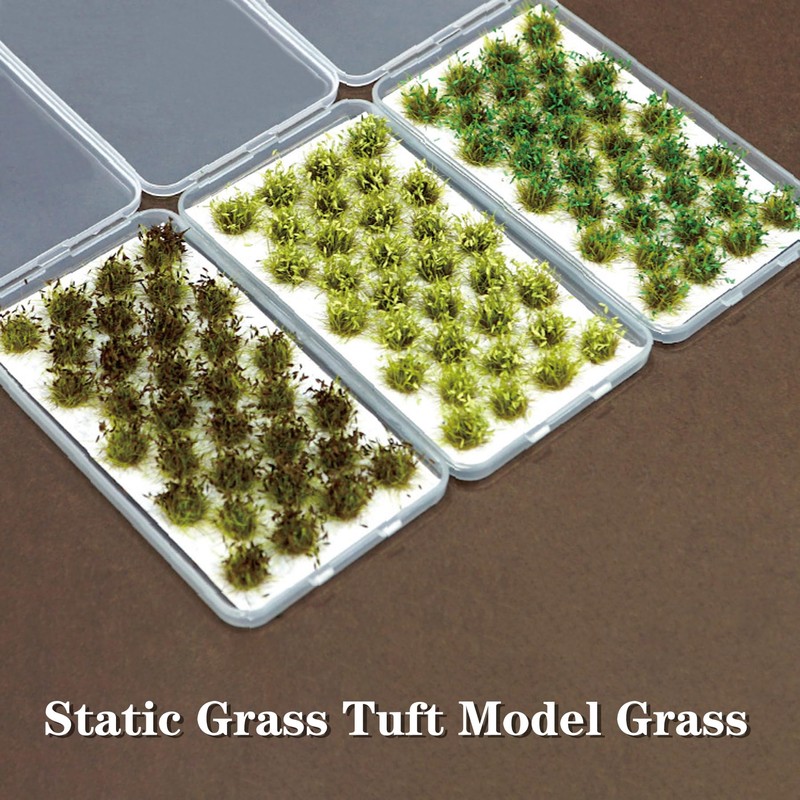 Woohome 32 PCS Miniature Grass Cluster, Field Green Static Grass