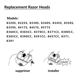 2Pack Series 8 Shaver Replacement Head for Braun Series 8 Replacement Blade