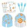 96Pcs Milk and Cookies Birthday Party Supplies Chocolate Chip Cookies and Milk Drinks Party Plates Napkins Forks Tableware Set Party Decorations, Milk and Cookies Birthday Party for Kid, Serves 24