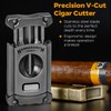 Hammersmith Beast V-Cut Cigar Cutter with Built-in Pull-Out 8mm Punch