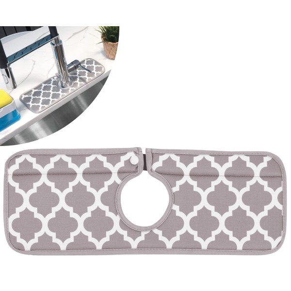 S&T INC. Microfiber Kitchen Faucet Sink Mat Drip and Splash
