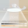 AHAWILL Retractable Ceiling Fan with Lights,42 Inch Low Profile Ceiling