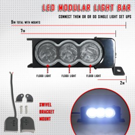 Stark 47" 210W CREE FLOOD SPOT LED Detachable Light Bar Off-Road + Relay - 6K White