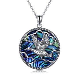 ONEFINITY Flying Duck Necklace Sterling Silver Duck Pendant Alaone Shell Duck Spirit Jewelry Gifts for Women