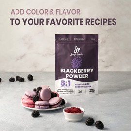 Jungle Powders BlackBerry Powder for Smoothie 3.5oz, Freeze Dried Powdered Blackberries, GMO, Additive, and Filler Free Unsweetened Purple Superfood Extract for Cooking, Baking, Flavoring & Smoothies
