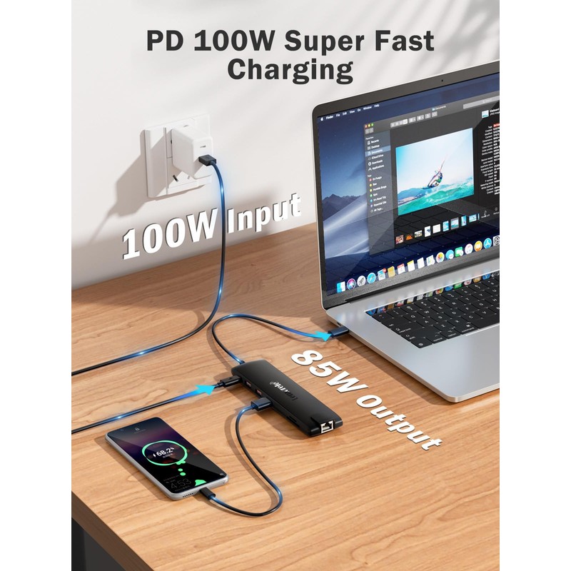 2024 Upgrade Lemorele Docking Station USB C/A 10 Gbps 3