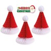 3 x Honeycomb Santa Hat Party Xmas Decoration Tablescape Window