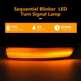 NEIFILES LED Side Mirror Turn Signal Light Compatible with Ford Focus 2008-2016 Amber Sequential Blinker Car Rear View Mirror Side Marker Lights