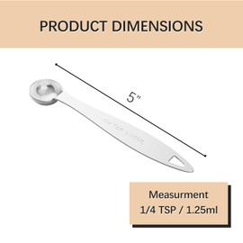 BERYLER 1PCS 1/4TSP Single Measuring Spoon, 1.25ML Stainless Steel Individual Measure Scoop Only