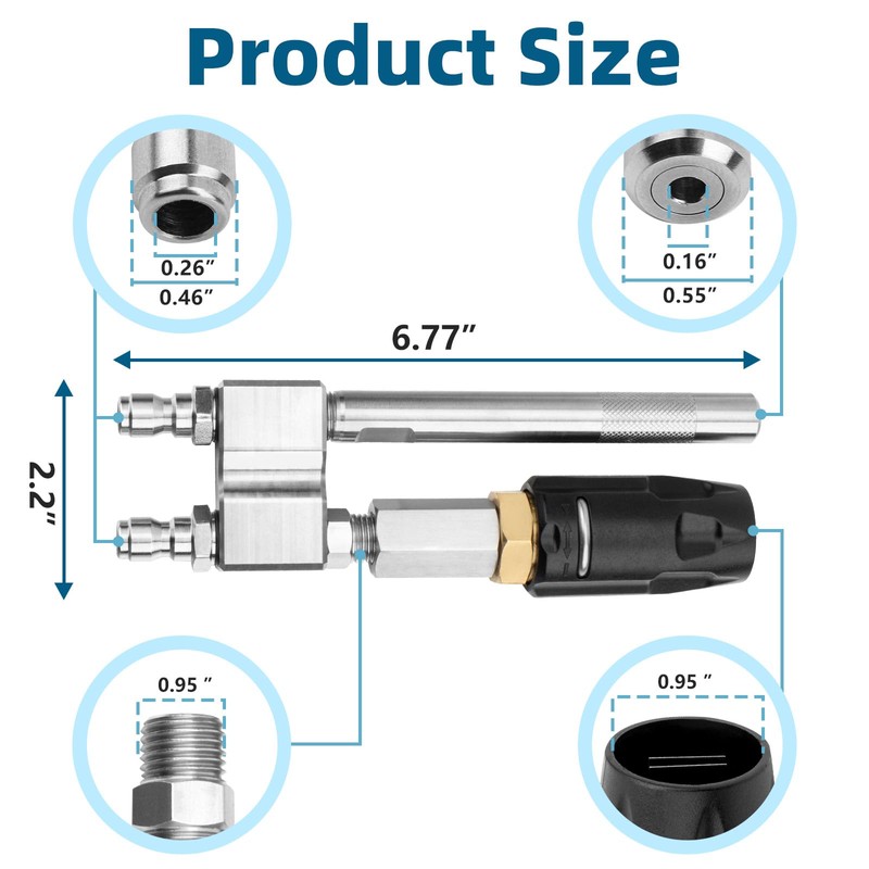 M5 Twist Nozzle for Pressure Washer Shooter Tip, Long Range