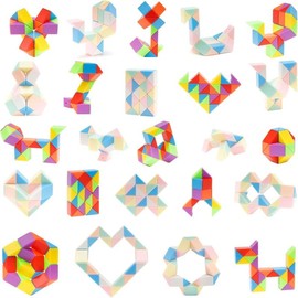 24 Pack Mini Fidget Snake Cube Mini Twist Puzzle Favors Cubes Magic Speed Cubes Toy for Kids Party favors,Goody Bag Fillers, Party Supplies - Style: Yellow 24set