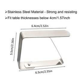 EesTeck 4 Pack Stainless Steel Tablecloth Clips Outdoor Table Cover Clamps Weddings Party Picnic Camping Table Cloth Holders