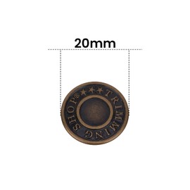 Trimming Shop Jeans Button Hammer on 20mm Brass Tack Fasteners with Aluminium Back Pin for Clothing Repair, Jeans, Denims, Skirts, Jackets (Bronze, 10pcs)