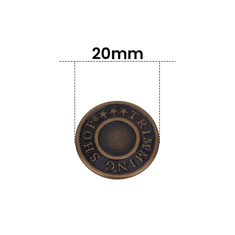 Trimming Shop Jeans Button Hammer on 20mm Brass Tack Fasteners