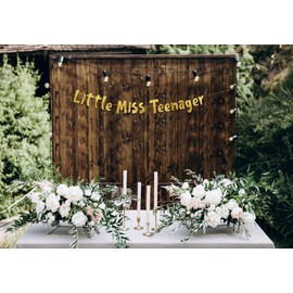 Little Miss Teenager Gold Glitter Banner - 13th Birthday Party Supplies, Ideas, Gifts and Decorations