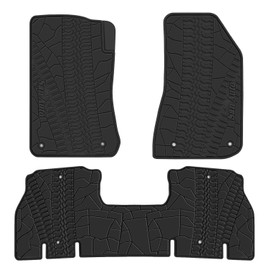 San Auto Car Floor Mat for Jeep Wrangler JL 4x4 Door Sahara Rubicon 2018 2019 2020 2021 2022 2023 Custom Fit Full Black Rubber Auto Floor Liner Mat All Weather Heavy Duty Odorless - Not Fit 4XE