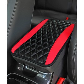 iolory Arm Rest Cover for Car,Interior Accessories,Car Center Console Cushion Pad,Universal Waterproof Armrest Seat Box Cover,Armrest Seat Box Cover,Suitable for Most Vehicle,Cars (Red)