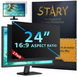 [2-Pack] 24 Inch Computer Privacy Screen Filter for 16:9 Widescreen Monitor -STARY Removable Anti Glare Blue Light Filter 24 inch Privacy Screen for Monitor Shield Anti Spy Screen Protector Cover Film