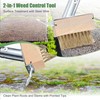 LLARGUEST Crack Weeder, 2-in-1 Long Handle Weed Brush & Scraper