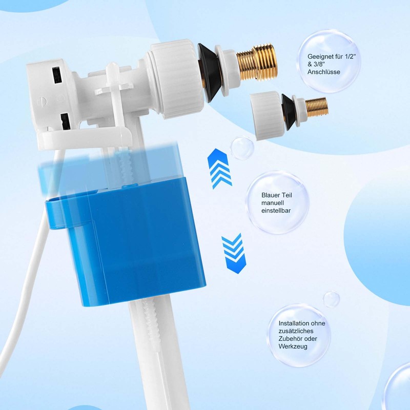 TINGTING Universal Cistern Filling Valve G3/8 Inch and G1/2 Inch