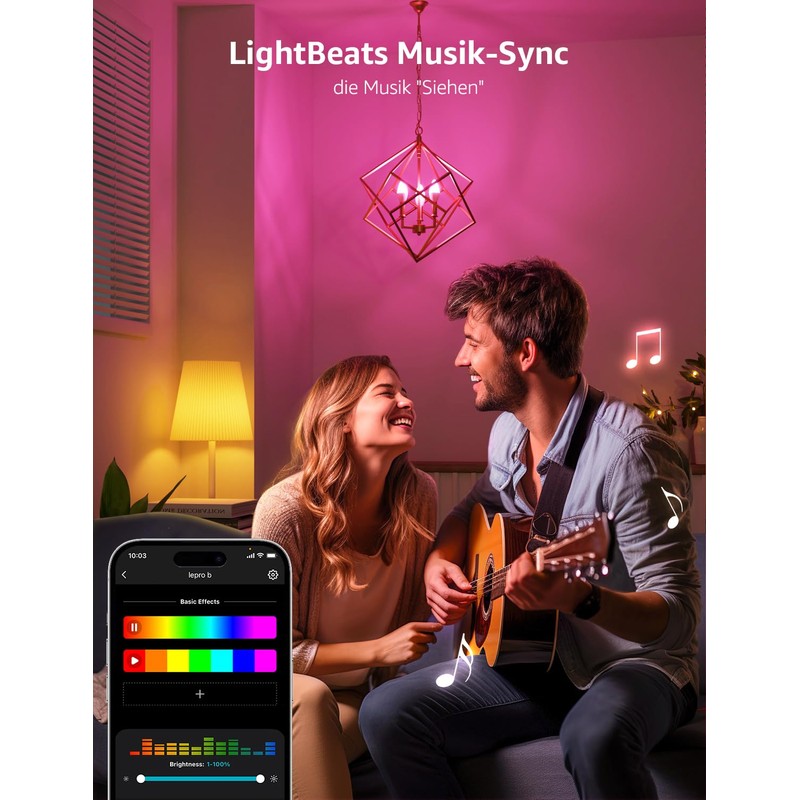 Lepro Smart E14 LED C37, 4.9 W, 470 lm, RGB+CCT,