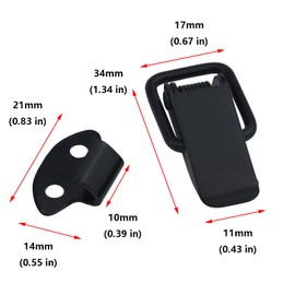Antrader Small Spring Lock Clasp Buckle Latch for Wooden Case Toolboxes with Mounting Screws, Black, Pack of 6