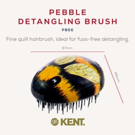 Kent Brushes Pebble Detangling Brush - Ideal for Detangling and Styling - All Hair Types - Bumble Bee Design
