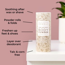 Body Powder for Women, Cornstarch and Talc Free, Bath and Dusting Powder, Amber Oil, Frankincense Essential Oil, Ylang-Ylang, Vanilla, Warm Scent, Ora's Amazing Herbal, Sweet Love 2.5 oz