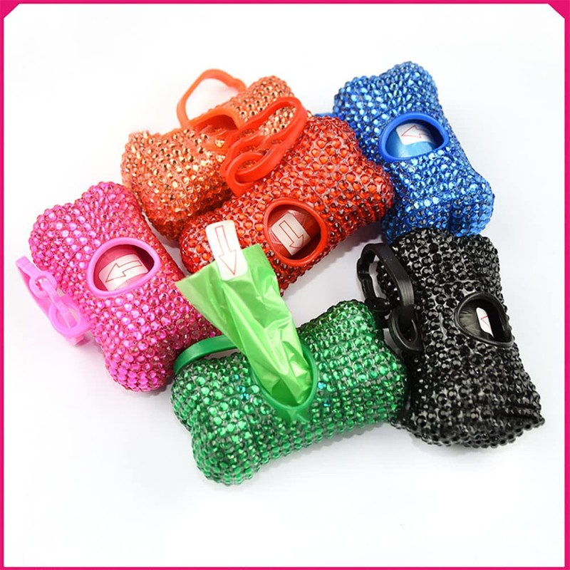 Bling Dog Poop Pickup Bag Dispenser Holder Pet Waste Disposal