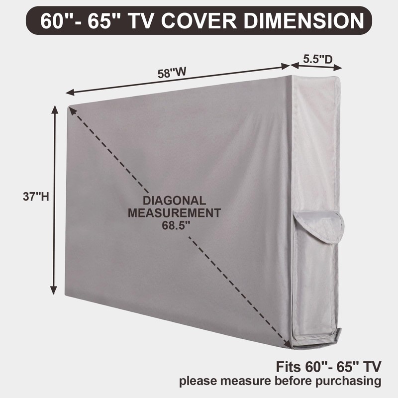 PureFit Outdoor TV Cover 60-65 inch, Weatherproof Waterproof Protector Enclosure