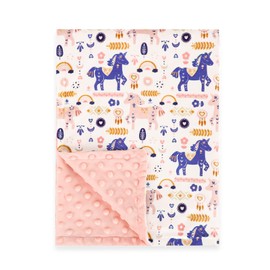 Jundetye Baby Blanket for Boys Girls, Soft Plush Boho Newborn Blankets with Light Orange Dotted Backing, Toddler Nursery Stroller Crib Receiving Blankets Infant Neutral, Unicorn, 30"x40"