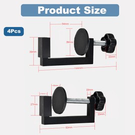4 x 8-54 mm C Clamp Stainless Steel Screw Clamp Small with Non-Slip Rubber Pad Adjustable Table Clamp Universal Adjustable Carrier Clamp Screw Clamp C Clamps for Woodwork Welding Carpentry