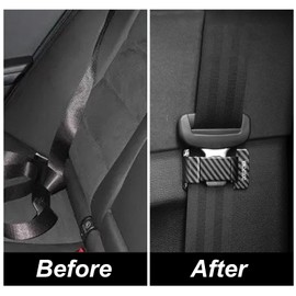 UOEPOWA Car Interior Seat Belt Holder, Universal Prevent Noise Auto Seat Belt Strap Positioner, Car Seat Belt Interior Accessories Compatible with Most Vehicle