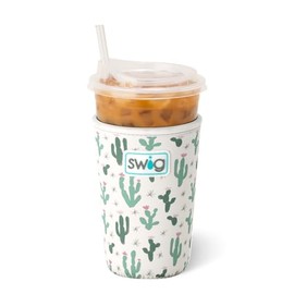 Swig Life Iced Cup Coolie, Standard 22oz Iced Coffee Cup Insulator Sleeve with Handle, Neoprene Insulated Coolie Keeps Drinks Cold (Desert Child)