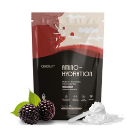 QUENUT - Amino-Hydration, BCAA y Electrolitos en Polvo, 500g (50 Porciones) - Sin Azúcar, Antioxidante, Hidratación y Energía Instantánea, Claridad Mental - Sabores Jamaica, Moras y Naranja/Mandarina (Moras)