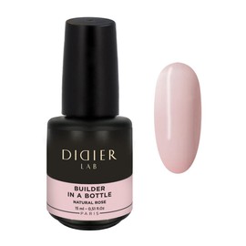 Didier Lab Premium Nail Builder Gel in a Bottle Natural Rose - LED UV Builder Gel for Strengthening and Repairing Natural Nails - 0.51 fl oz