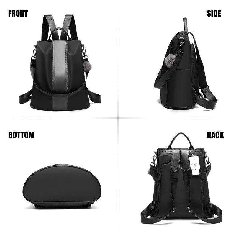Women Backpack Purse Waterproof Nylon Anti-theft Rucksack Lightweight Shoulder Bag