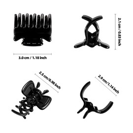 DIMUGE 22 pcs Small Hair Accessories for Women Clear Brown and Black Claw Clips 1 inch, Girls and Boy Medium to Small Hair Clips, Strong Grips Styling Jaw Barrettes.