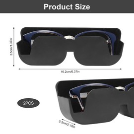 AOROPS Auto Brillenablage, 2 Stück Brillenetui Auto Sonnenbrillen 165 mm x 55 mm x 35 mm, Aufbewahrung Halterung Selbstklebend mit Filzpolsterung für Brillen im Auto Brillenetui Ablagebox