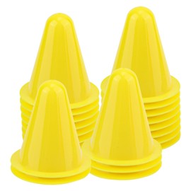 20pcs Soccer Cones, 3.15 Inch Mini Sports Pylons for Drills Small Training Cones Field Markers for Basketball Football Agility and Footwork Practice Outdoor Indoor Equipment (Yellow)