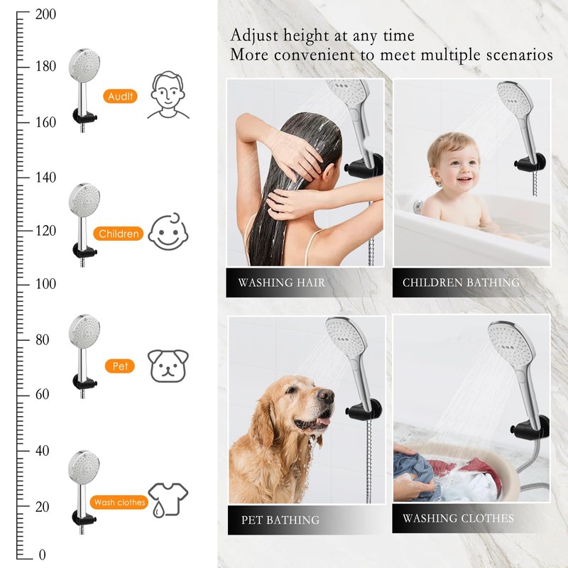 Suction Cup Shower Head Holder, Removable Shower Head Holder Wall