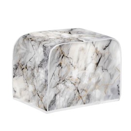 NETILGEN 2 Slice Toaster Cover Bread Machine Cover with Top Handle Design Kitchen Small Appliance Cover Dust Protection Stain Resistant Universal Size, Grey White Marble