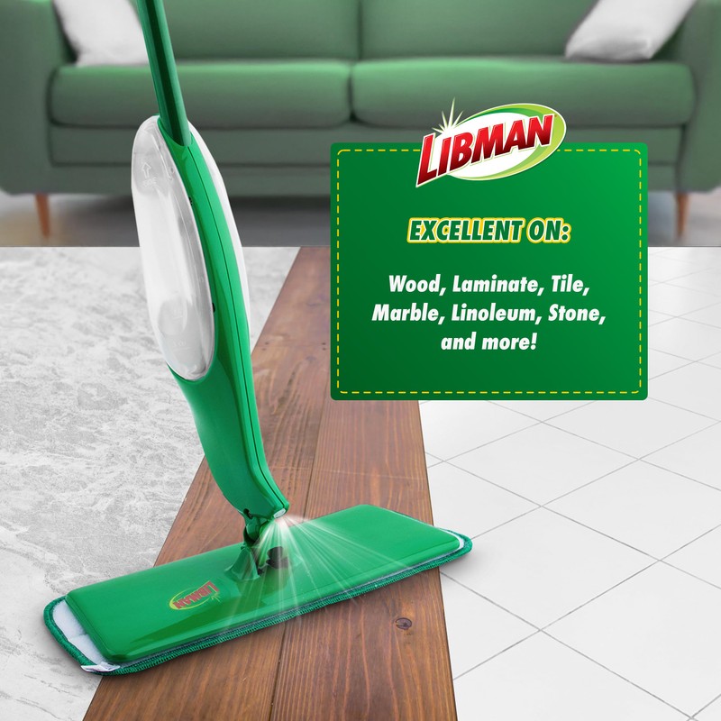 Libman Freedom Spray Mop Kit, Microfiber Wet Mops for Floor