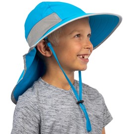 GearTOP - Sombreros de sol para niños, sombrero de sol para niños, sombrero de sol para niños, sombrero de playa para niños de 5 a 13 años, Azul, 5-13 Años