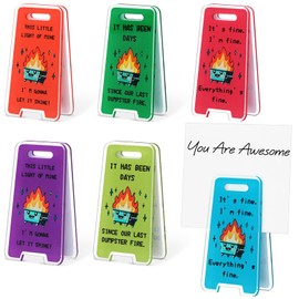 AmazingSpark 6 Pack Dumpster Fire Desk Accessories Dumpster Fire Sticky Note Holder Funny Desk Decor for Office Overstimulated Sign Cute Office Gift(Colorful)