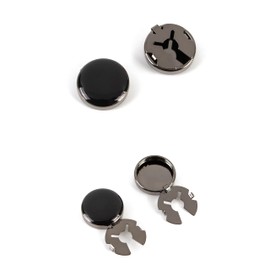 Button covers for men's shirts button cuffs button cover cufflinks for men - imitation cuff chain for tuxedo, business or formal shirts Buttons on cuffs Shirt button (enamel black black)