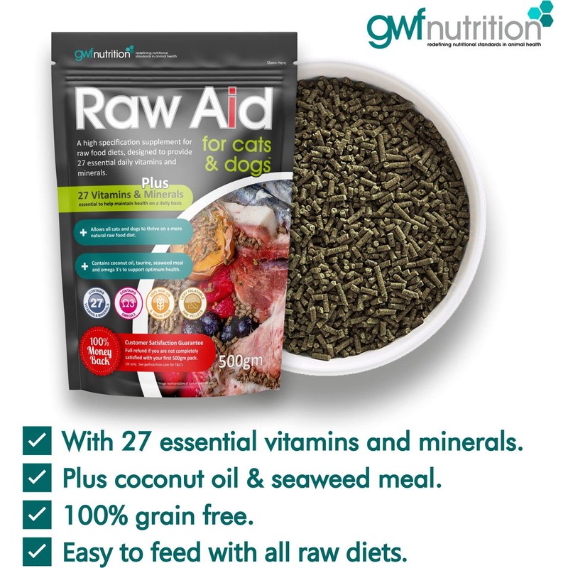 GWF Nutrition Raw Aid Supplement for Cats & Dogs 500gm
