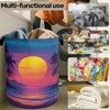 Hawaiian Sunset Foldable Laundry Hamper - Waterproof Fabric Storage Basket