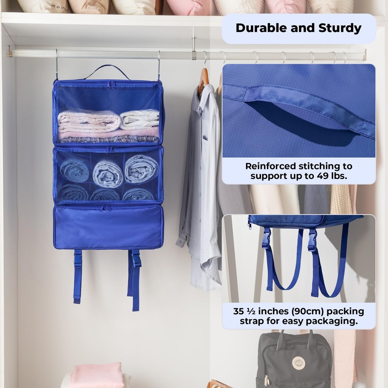 GRANNY SAYS Hanging Packing Cubes for Travel, Large Portable Hanging